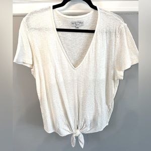 Madewell Short Sleeve Top with Tie